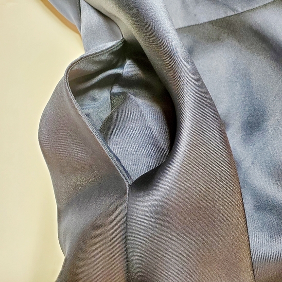 Dessy Collection Square Neck Satin Twill Midi Dress Full Skirt & Pockets Sz 6 - Picture 12 of 13